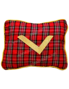 Housse de Coussin de Cérémonie Brodé Equerre Or RSE (Rite Standard d'Ecosse)