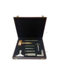 Coffret Bois 9 Outils Argent RE (Rite Emulation)