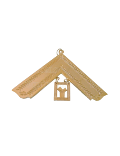 Bijou Passé Vénérable Maitre (équerre + Pythagore) Doré (2) Branche Symétrique