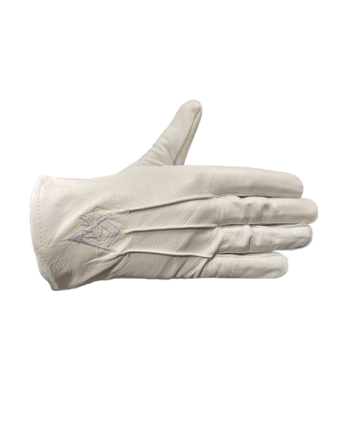 Gants Blancs Broderie Alliance (Coton ou Cuir)