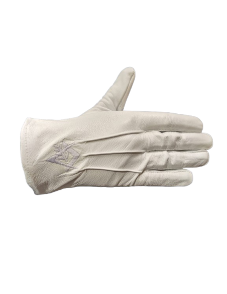 Gants Blancs Broderie Alliance (Coton ou Cuir)