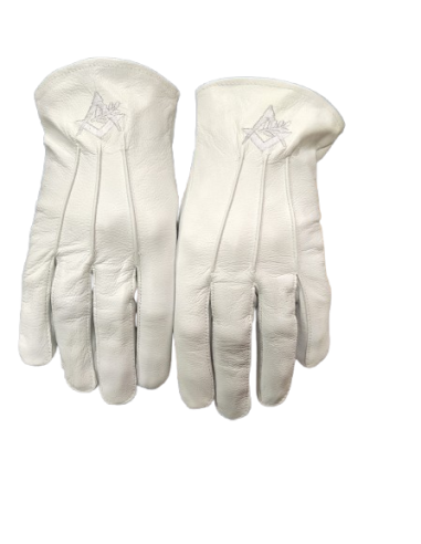 Gants Blancs Broderie Alliance (Coton ou Cuir)