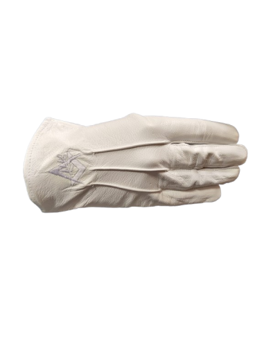 Gants Blancs Broderie Alliance (Coton ou Cuir)