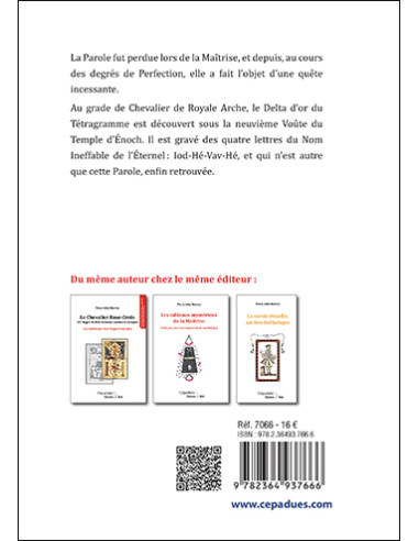 Le Chevalier de Royale-Arche. La Légende d'Énoch. Percy John HARVEY  (vendu par Eosphoros)