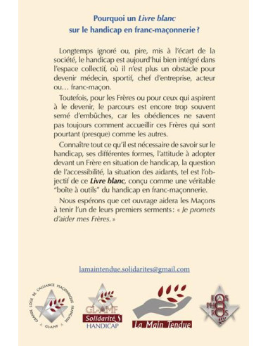 Le Handicap en Franc-Maçonnerie livre blanc - GLAMF (vendu par Eosphoros)
