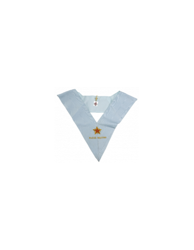Collier / Sautoir de Précedent Vénérable RF (Rite Français) brodé au nom de la Loge