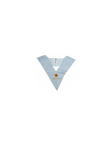 Collier / Sautoir de Précedent Vénérable RF (Rite Français) brodé au nom de la Loge