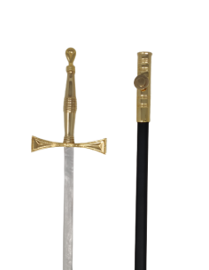 Epée fine à pommeau doré avec fourreau