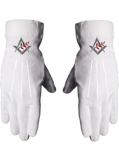 Gants Blancs Broderie Alliance (Coton ou Cuir)