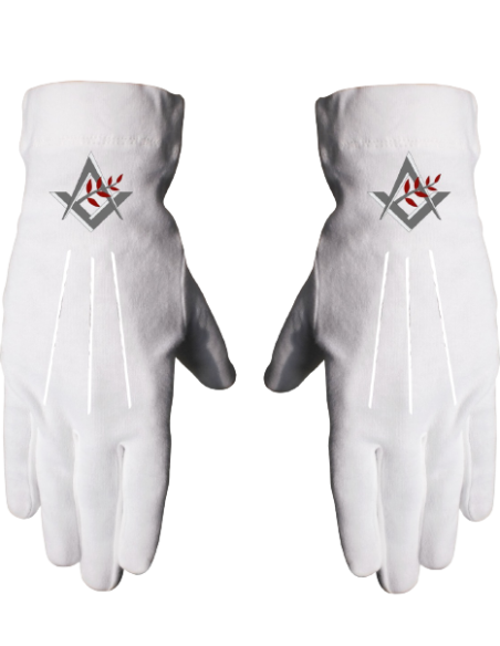 Gants Blancs Broderie Alliance (Coton ou Cuir)