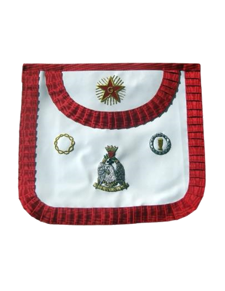 Tablier 4eme Ordre du RF (Rite Français) Tablier Cuir de Chevalier Rose-Croix