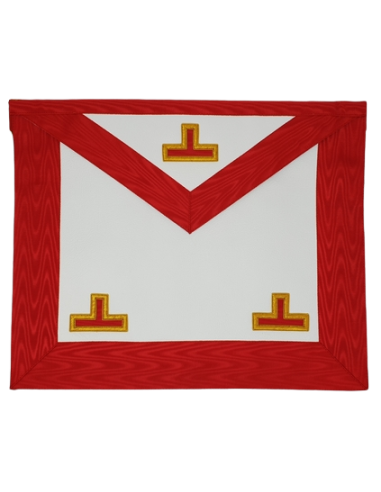 Tablier Vénérable Maître cuir REAA Dos Deuil (Rite Ecossais Ancien et Accepté)